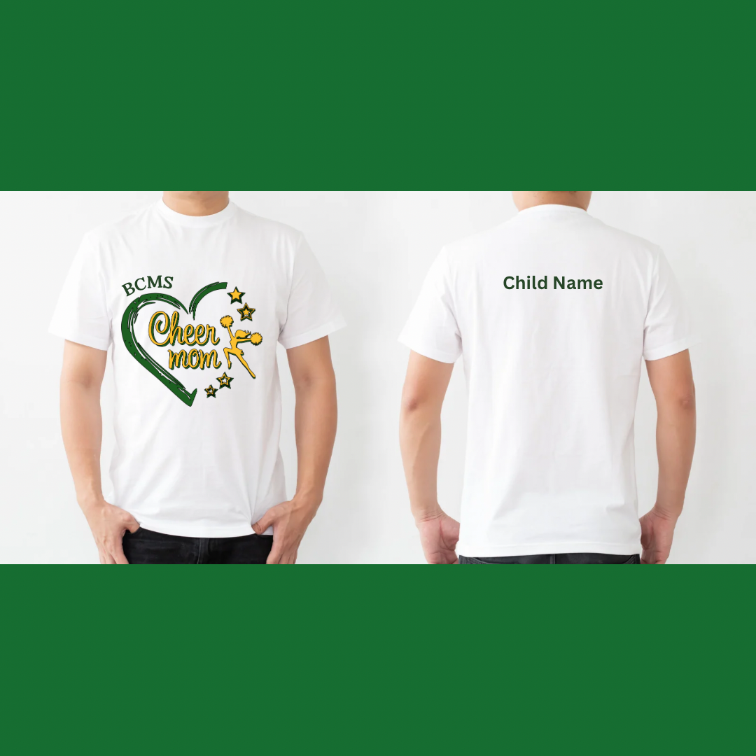 Grayson BCMS Heart Cheer Mom Shirt