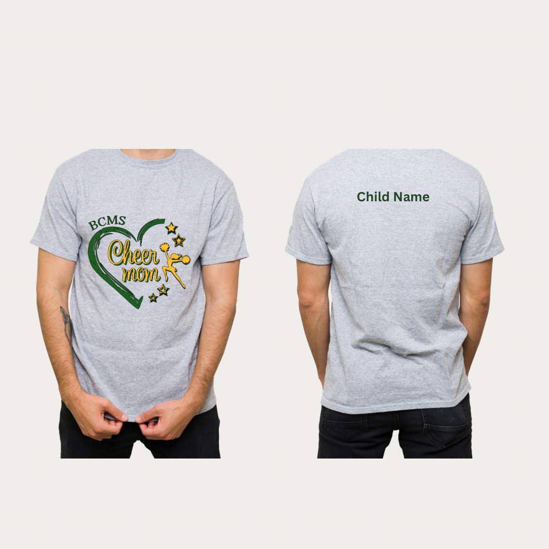 Grayson BCMS Heart Cheer Mom Shirt