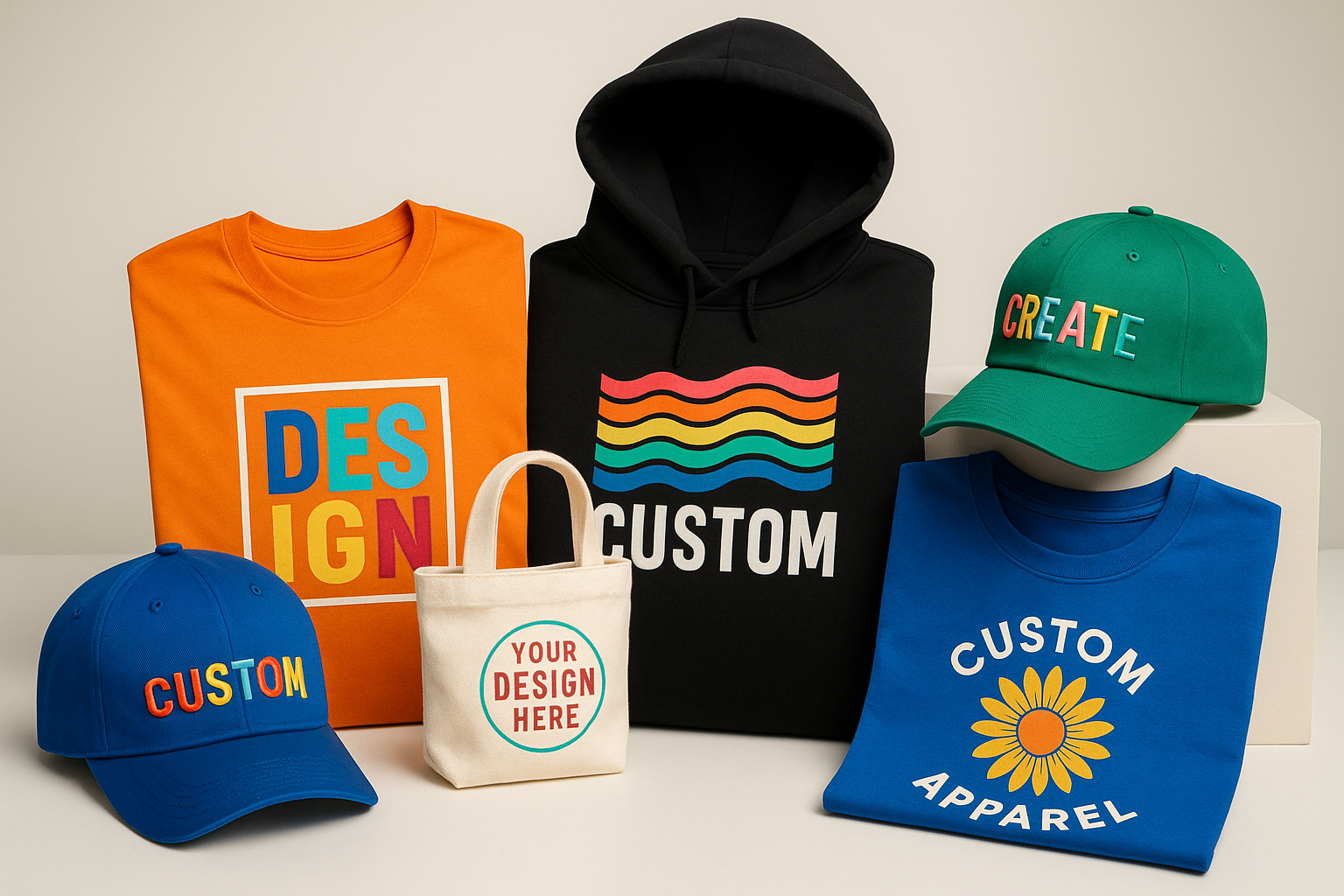 eye catching photo for custom hats shirts and more